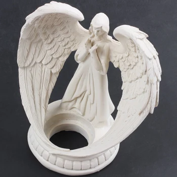 Creative Rășină Înger Figurine Electronice Sfeșnic Meserii Decor Acasă Înger Miniatură Suport Lumanare Ornamente, Cadouri De Nunta S
