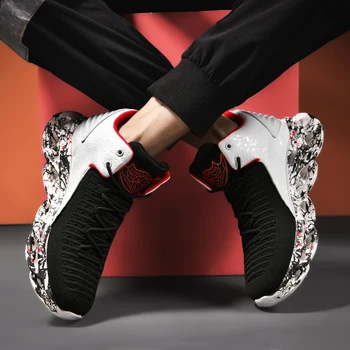 Vip Link-Ul De High-Top Camuflaj Adidasi Barbati Baschet Pantofi Sport Plus Dimensiune Execută Încălțăminte De Zbor Țesut Ușor Zapatos