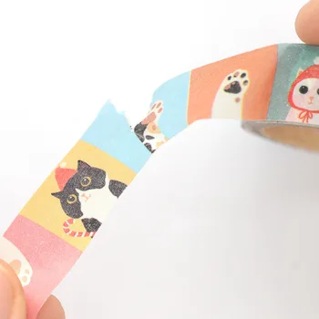 10buc DIY Drăguț Kawaii Decorative Washi Bandă de Desene animate Minunat Cat de Bandă Pentru Decoratiuni Adezive de Mascare Benzi Album Foto Jurnal
