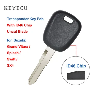 Keyecu Înlocuire Transponder Cheie cu Cip ID46 pentru Suzuki Grand Vitara Splash, Swift, SX4 Netăiat Gol Lama