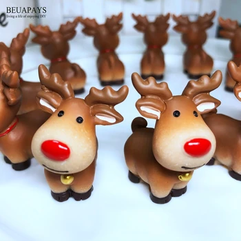 12pcs Crăciun Fericit cutie de cadou de crăciun elan favoruri de partid decorare Moș Crăciun Figurine Miniaturi DIY ornamenT pentru Pomul de Craciun
