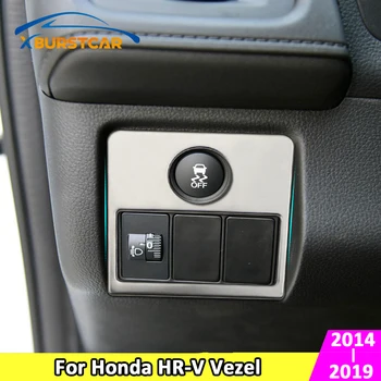 Xburstcar Masina Faruri Comutator Buton Capac Protecție Trim Autocolant se Potrivesc pentru Honda HRV HR-V Vezel 2016 2017 2018 2019
