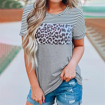 Moda tricou femei Leopard Mozaic Topuri Tee de sex Feminin ropa mujer 2020 vintage tee cămașă femme camisetas Plus Dimensiune Tee 3XL