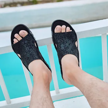2020 New Sosire Moda de Vara Barbati Flip-Flops, Sandale Barbati din Piele Pantofi Casual Sandalias Barbati Pantofi de Plaja si Design Sandale pentru Bărbați