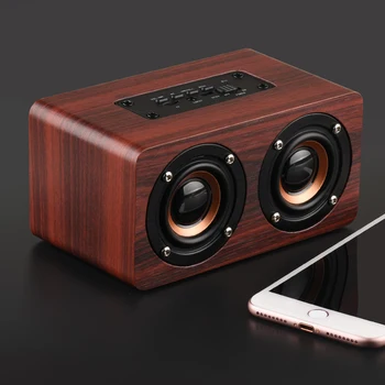 Noul Retro din Lemn fără Fir Bluetooth Boxe Portabile din Lemn Audio HiFi Spr TF Cosul de Bass Muzica Stereo MP3