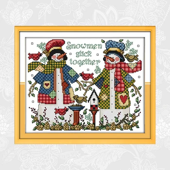 Om de zăpadă de crăciun serie Imprimat pe Panza 11ct 14ct cruciulițe kituri de Broderie Manual DIY Manual Decor Acasă Pictura