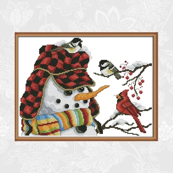 Om de zăpadă de crăciun serie Imprimat pe Panza 11ct 14ct cruciulițe kituri de Broderie Manual DIY Manual Decor Acasă Pictura