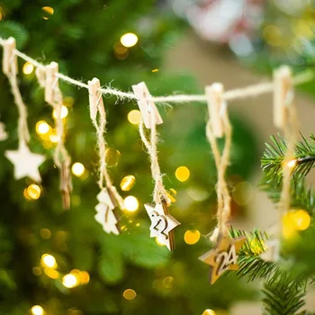 Behogar Numărătoarea inversă de Crăciun Calendare de Advent 24 de Zile DIY Cadou de Lemn Agățat Categorie Ornamente cu Sfoară de Iută pentru Xmas Party Decor