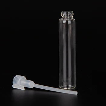 50 buc / lot 1 ml 2 ml poate fi umplut cu sticlă transparentă sticlă goală dezodorizat sticlă sticlă goală de parfum Proces Sticla