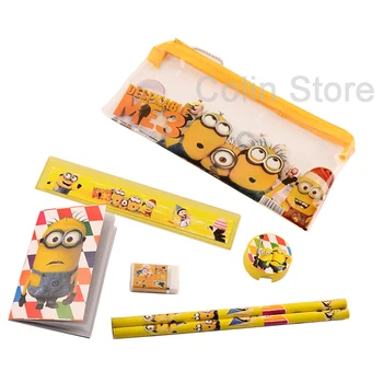 3sets/lot minion caz creion drăguț Copii rechizite școlare papetărie set de desene animate Minion caz creion& Sac copiii studiu consumabile