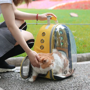 Animale de Companie pisica Rucsac Astronaut Transparent transportul în aer liber Pisică Câine Geanta de Voiaj Respirabil Capsulă Spațială de Companie pungi pentru Pisică Câine