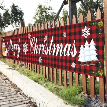 Crăciun Streamer Agățat De Fundal Ornament Poliester Decorative Banner Navidad Noel An Nou Fericit 2021