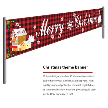 Crăciun Streamer Agățat De Fundal Ornament Poliester Decorative Banner Navidad Noel An Nou Fericit 2021