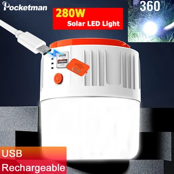 280W Solar LED Camping Lumina USB Reîncărcabilă Lanterna Cort de Lumina Solar Portabil de Lumină Lampă de Camping Lanternă Lumină de Urgență