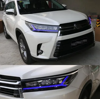 Faruri cu LED-uri Pentru Toyota Highlander 2018 2019 Mașină de Lumini Led Dublu Xenon Lentile Accesorii Auto Lumini de Zi lumini Ceață
