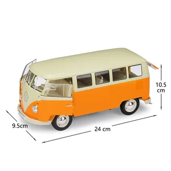 WELLY 1:18 Metal Model de Masina Volkswagen Van Retro Print T1 Bus turnat sub presiune Mașină de Jucărie Aliaj de Autobuz Masini Jucarii Pentru Copii, Cadouri de Colectie