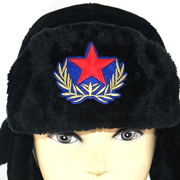 Copii pălării de iarnă URSS Rusia red star broderie cald bombardier pălărie, capac cu mai gros de blană în interiorul urechii protejate băiețel fete capace