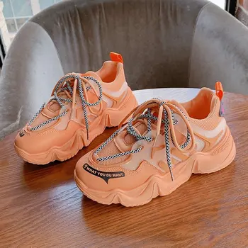 2020 Adidași Noi Femeile Platforma Orange Pantofi de Alergare pentru Femei Respirabil Moale Pantofi Sport Femei Indesata Wedge Încălțăminte