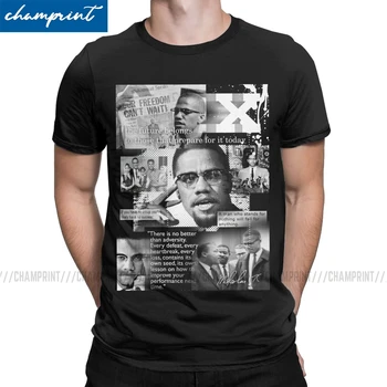 Barbati Negru Drepturile Afro Malcolm X Tricou Bumbac Haine Hipster Maneca Scurta Guler Rotund Teuri Clasic T-Shirt