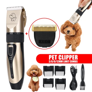 Profesionale Câine de Companie Parul Tuns cu zgomot Redus Pet Hair Clipper Mașină Reîncărcabilă Câine Îngrijirea Electric Parul de Animale Cutter+ Lama