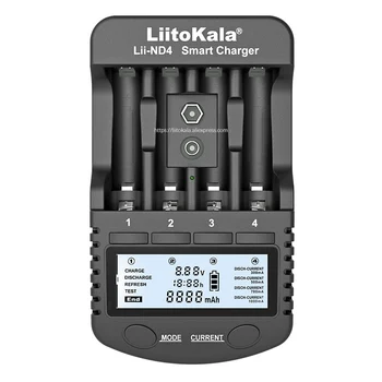 LiitoKala Lii-ND4 NiMH/Cd incarcator aa aaa încărcător Display LCD și Testa capacitatea bateriei De 1.2 V aa, aaa si 9V baterii.