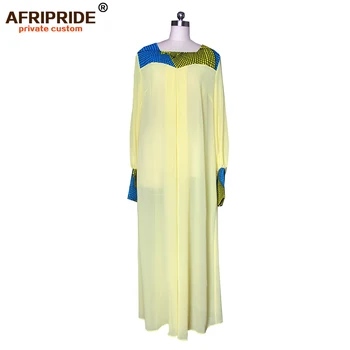 Primavara si toamna femei africane rochie AFRIPRIDE adaptate complet maneca lungime podea femei rochie de bumbac A1825095