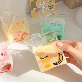 Simplu, Transparent Cutie Lapte Forma Cupe de sticlă Pahar Sticlă Sticle de Apa Suc Cafea, Ceai Drinkware