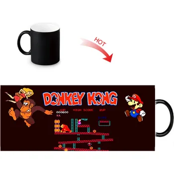 Foto personalizat Magic Cani Donkey Kong Căldură de Schimbare a Culorii Cana 350ml/12oz Cafea, apa, Lapte Cana DIY Cadou
