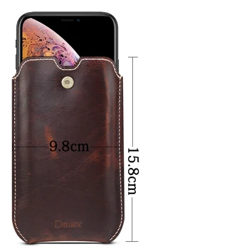 Universal 4.7-6.5 inch din Piele pentru Bărbați Curea de Caz Pentru iPhone Samsung, Huawei, Xiaomi Husă de Caz Pungă de Moda de Talie Pack