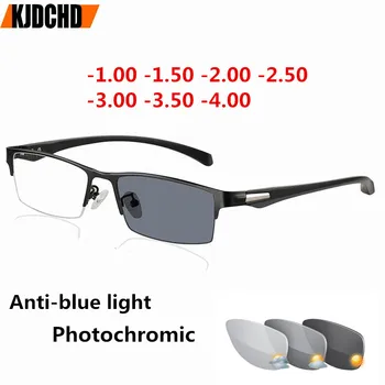 Anti-albastru Fotocromatică Miopie ochelari Ochelari Bărbați Femei Prescriptie Ochelari Miopie terminat -1-1.5-2-2.5-3-3.5-4.0