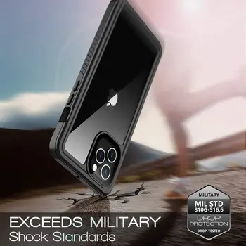 Pentru iPhone 12 Pro Max Impermeabil Caz Clar Sunet de Calitate Construit în Ecran Protector Suport Încărcător Wireless Caz de Telefon 6.7 inch