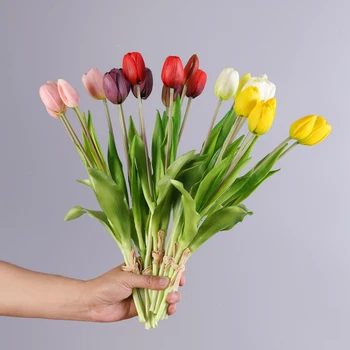 JAROWN 5 Capete de Lalele Flori Artificiale Real Atinge Artificiale Buchet de Flori False pentru Decor Nunta Flores Acasă Decor Gradina