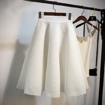 2020 Noua Moda Gol Afară De Talie Mare Pentru Femei Fuste Coreean Solid-Linie De Sex Feminin Fusta Vintage Elegant Faldas Mujer