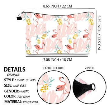 FUDEAM Poliester Flamingo Imprimare Model Portabil Femei de Călătorie Sac de Depozitare articole de Toaletă Organiza Drăguț Sac de Cosmetice de Make Up Bag