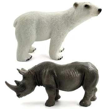 Cerb Hipopotam Panda Rinocer Urs Polar cu Ren Girafa Elan Zebra Cămilă, Bivol model Animal figurina decor acasă decorare