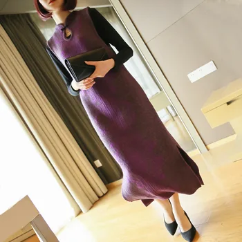 Dimensiune Mare A Păstra Cald Rochie De Epocă Femei Cheongsam Stil De Imprimare Tricotate Rochii Femei Rochie Pulover Elegant Vetement Femme 2020