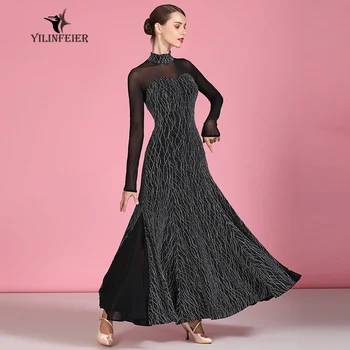 Femeie de dans haine de sex feminin vals rochie standard, rochie de bal Tango costume Rumba uniforme slik rochie cu paiete 1882