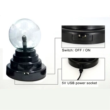 USB Plasma Ball Magic Moon Lampa Electrostatic Sfera Bec Atinge Noutatea Proiectului Novedades Acasă Decorare Accesorii