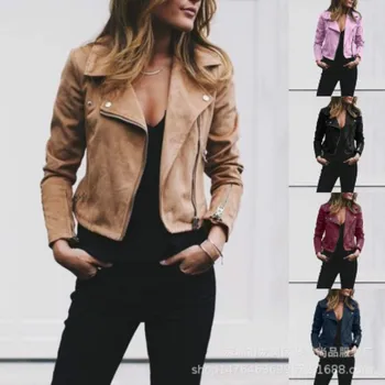 ZOGAA Femei Plus Dimensiune Jachete de Primavara Toamna Moda Femei, Haine și Jachete de Culoare Pură Streetwear Slim Fit Sacou Decupată de sex Feminin