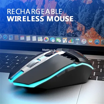 Mouse-ul Wireless Gaming Mouse Bluetooth 3.0 + 5.0+2.4 G Wireless 3 Moduri de 6 LED-uri Blacklit Mut Reîncărcabilă Mouse-ul Pentru Computer 429#2