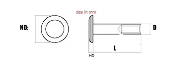 2 buc DIY Mâner Cuțit Șuruburi M4 Material de Fixare Stil American Stea cu Cinci colțuri Nit 0.57 Cm 5MM/6MM