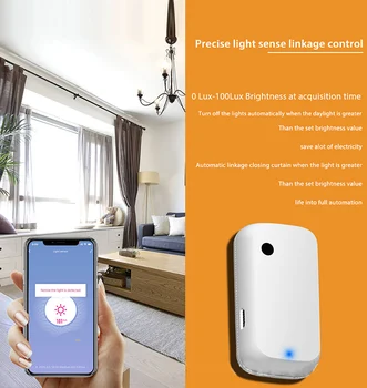 Tuya WIFI Inteligent de Lumină de Automatizare Senzor Inteligent de Iluminare Acasă Luminozitate Detector Compatibil Cu APLICAȚIA de Telefon