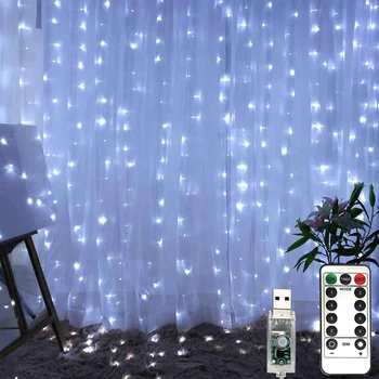 2021 Anul Nou, Decoratiuni de Craciun pentru Casa Dormitor Fereastra 3m LED-uri de Control de la Distanță USB Șir de Lumină Navidad decor de crăciun