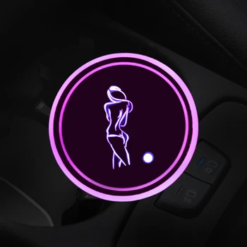 1 BUC Stralucitoare Suport pahare Colorate de Lumină Rogojini de Sticlă Pahare Fata de Frumusete Serie Atmosferă de Lumină LED-uri Cupa Tampoane de Interior Auto