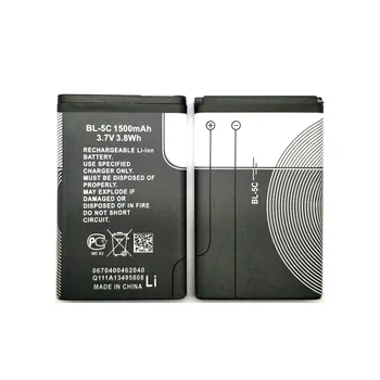 2 buc Noi 1500mAh Baterie Pentru Original BL5C BL-5C BL 5C Acumulator Pentru Nokia 1100 1110 1200 1208 1280 1600 2600 2700 3100