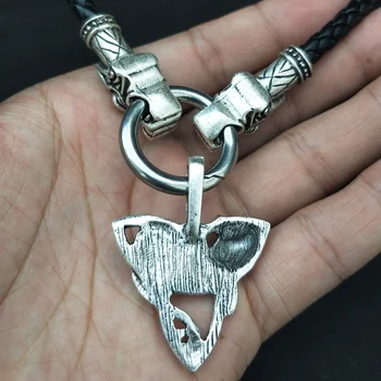 Bărbați Mare Viking Bijuterii de Animale Teen Wolf Pisica Pandantiv Amuleta Colier Bijuterii