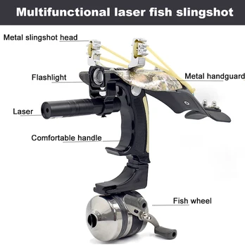 Profesionale de Filmare de Pește cu Laser Praștie Set cu Bandă de Cauciuc și Lanterna de Fotografiere în aer liber Catapulta Accesorii de Vânătoare