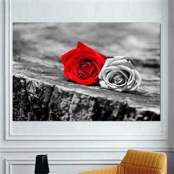 Panza Pictura Pe Perete Imagini De Artă Decor Acasă Poster De Perete Decor Pentru Camera De Zi Nici Un Cadru Printuri Frumos Trandafir Rosu Pe Panza