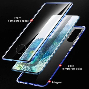 Față-Verso de Sticla Magnetic Caz Pentru Samsung Galaxy A30S A50S A70 S10 Plus S20 S20 Ultra Nota 10 Pro M31 A11 A31 A51 A71 A81 A91