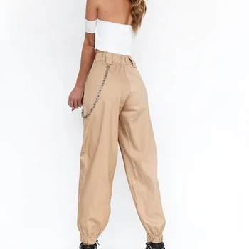 Fierbinte Buzunare Mari Cargo pantaloni pentru femei Talie Mare Libertate Streetwear pantaloni Largi Tactice Pantaloni hip hop de înaltă calitate jogging pantaloni